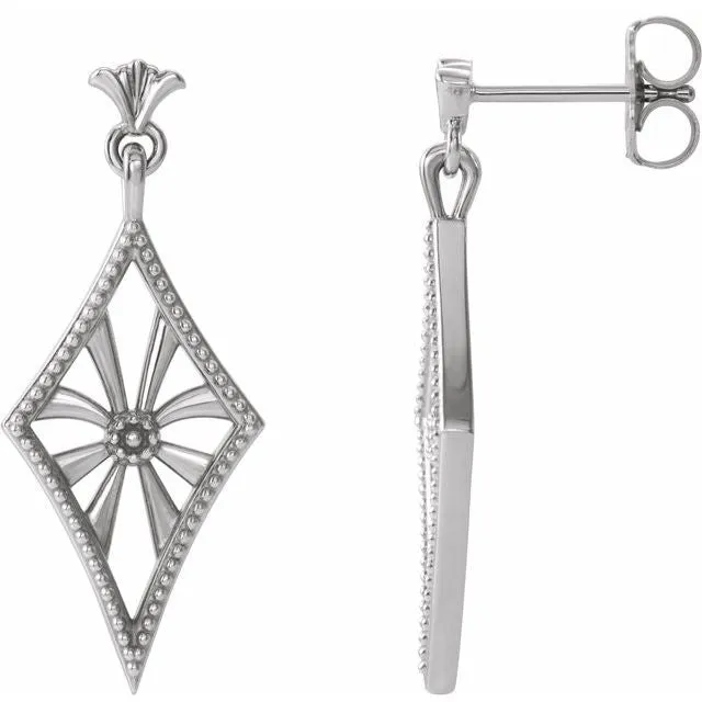 Sterling Silver VintageInspired Dangle Earrings TreasureFineJewelers Earrings