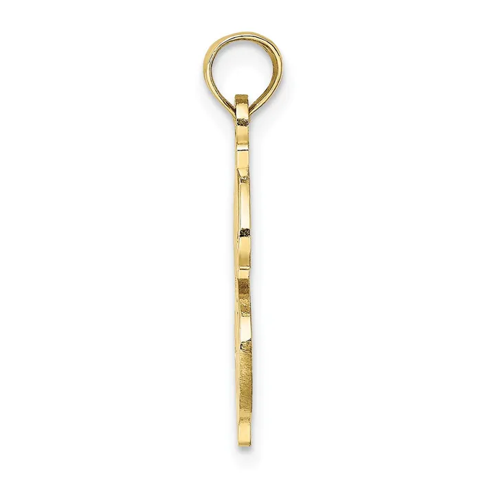TreasureFineJewelers 10K Textured Dollar Sign Charm Charm Necklaces