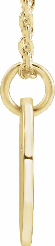TreasureFineJewelers 14K Yellow Gold Initial T 10 mm Disc 1618 Necklace Necklaces