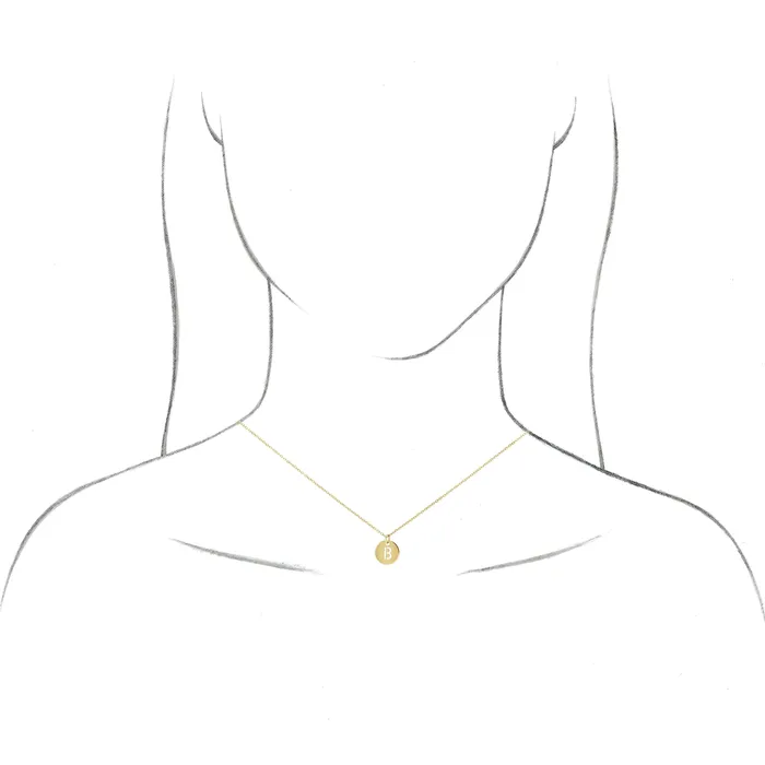 TreasureFineJewelers 14K Yellow Gold Initial T 10 mm Disc 1618 Necklace Necklaces