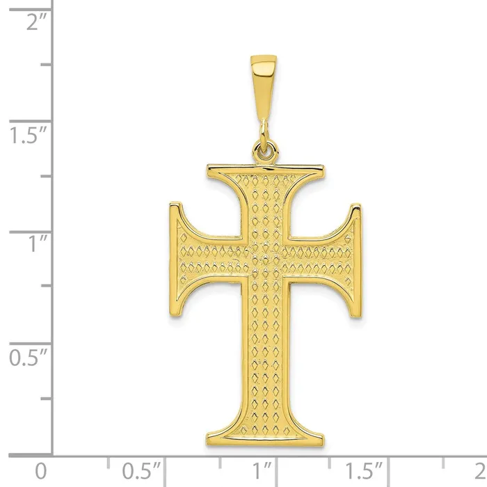 TreasureFineJewelers Charm Necklaces 10k Cross Charm