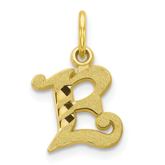 TreasureFineJewelers Charm Necklaces 10k Yellow Gold Initial E Charm