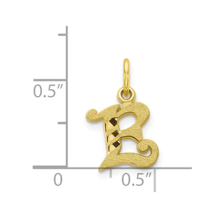 TreasureFineJewelers Charm Necklaces 10k Yellow Gold Initial E Charm
