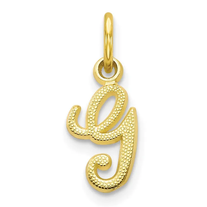 TreasureFineJewelers Charm Necklaces 10k Yellow Gold Initial G Charm