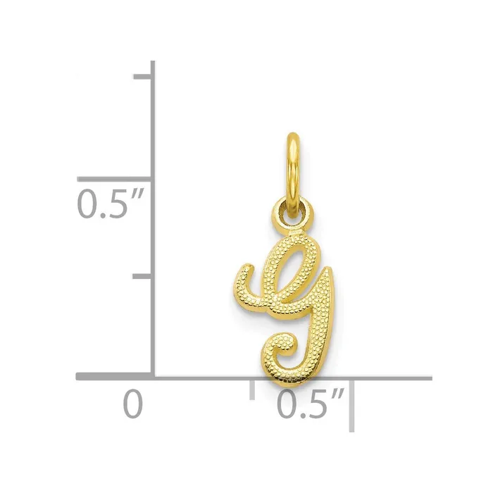 TreasureFineJewelers Charm Necklaces 10k Yellow Gold Initial G Charm