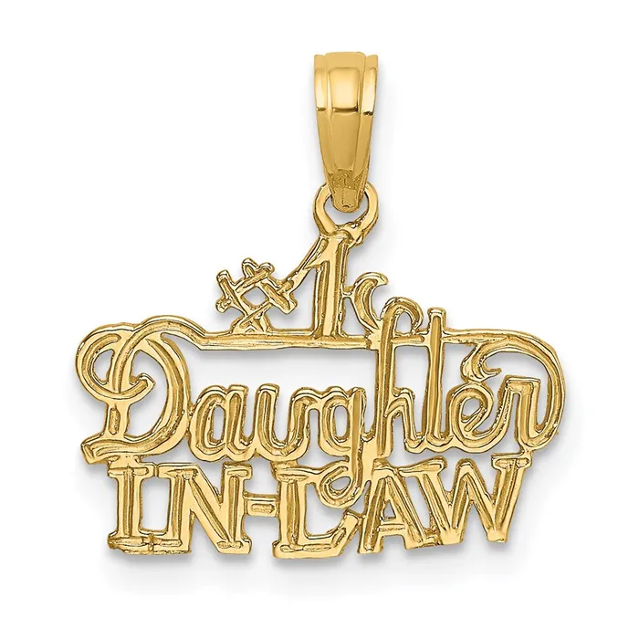TreasureFineJewelers Charm Necklaces 14k 1 DAUGHTERINLAW Charm