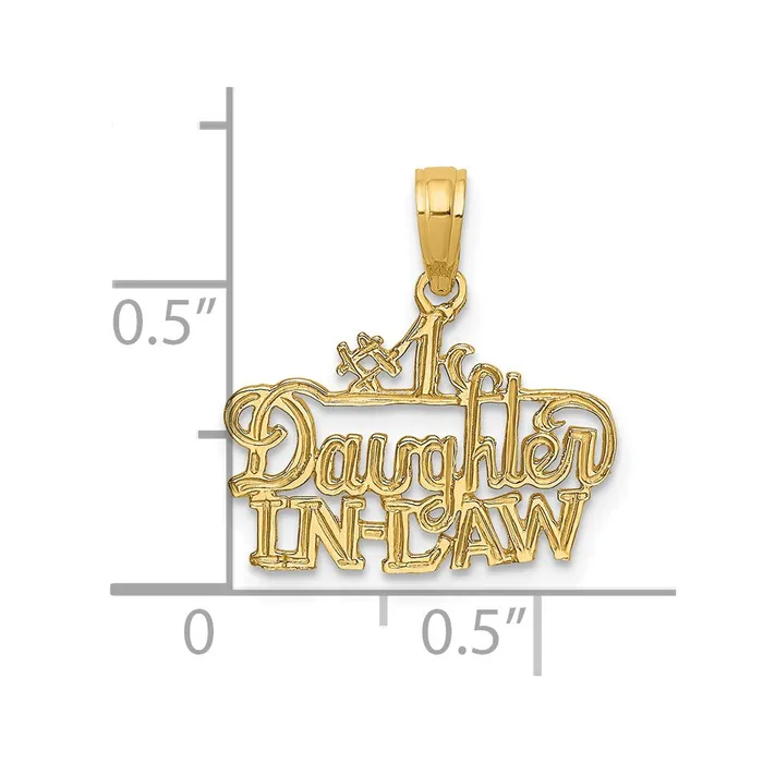 TreasureFineJewelers Charm Necklaces 14k 1 DAUGHTERINLAW Charm