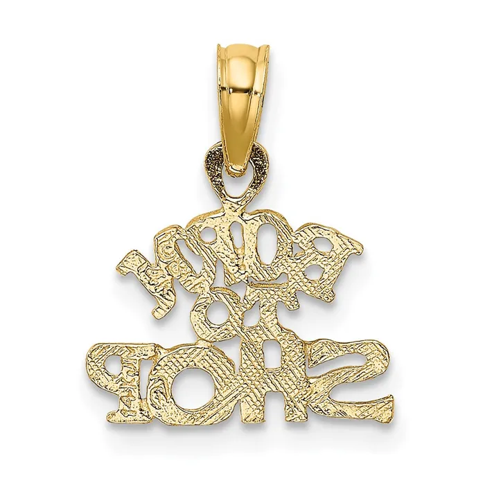 TreasureFineJewelers Charm Necklaces 14K BORN TO SHOP Charm