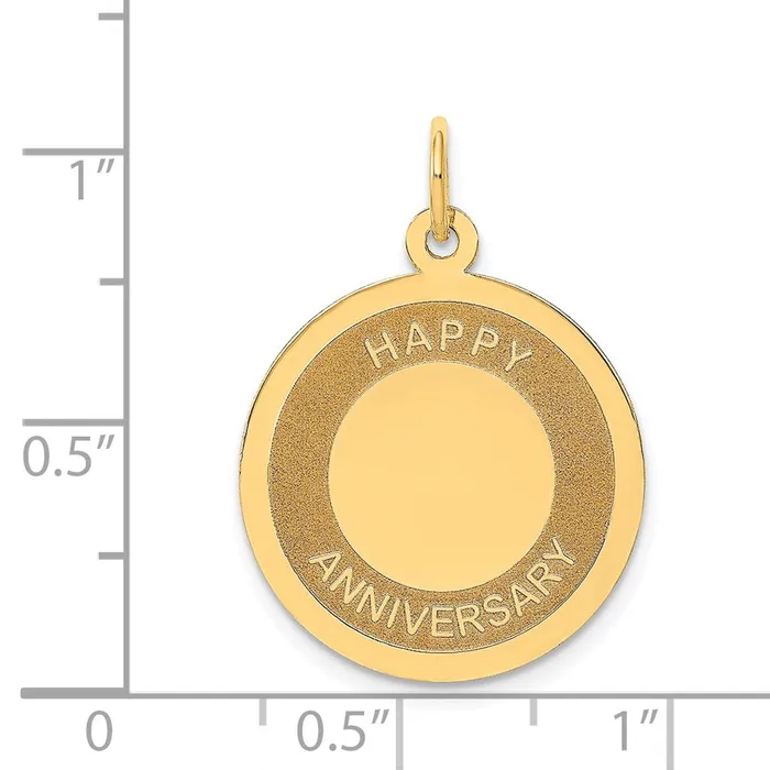 TreasureFineJewelers Charm Necklaces 14K HAPPY ANNIVERSARY Charm