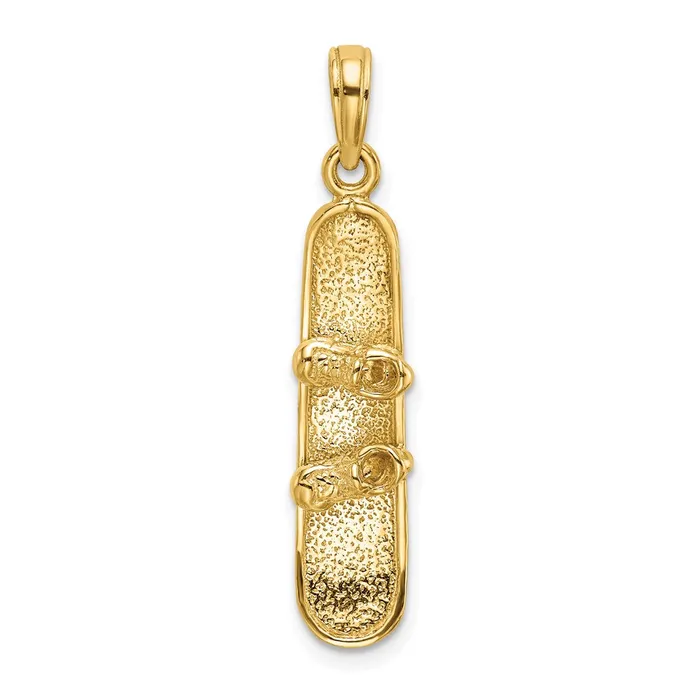 TreasureFineJewelers Charm Necklaces 14K Solid Polished 3D Snowboard Charm TreasureFineJewelers Charm Necklaces 14K Solid Polished 3D Snowboard Charm