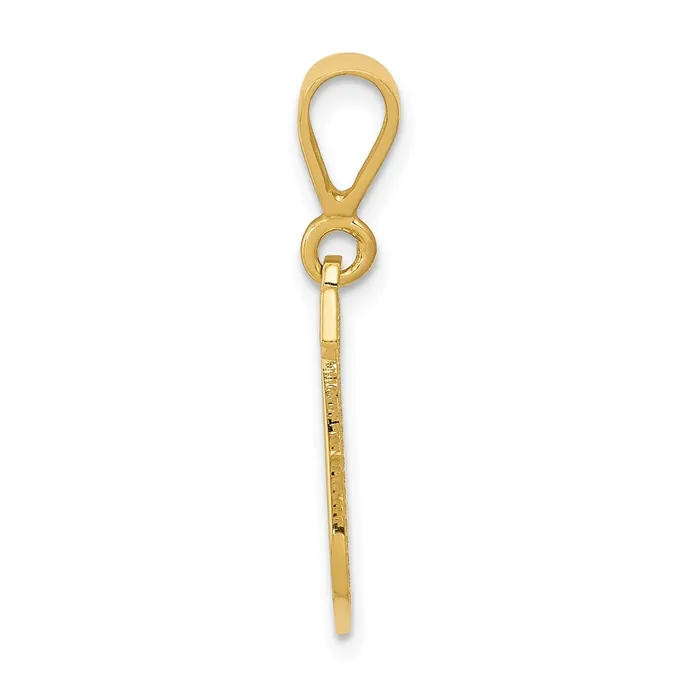 TreasureFineJewelers Charm Necklaces 14k Yellow Gold Textured Initial J Charm