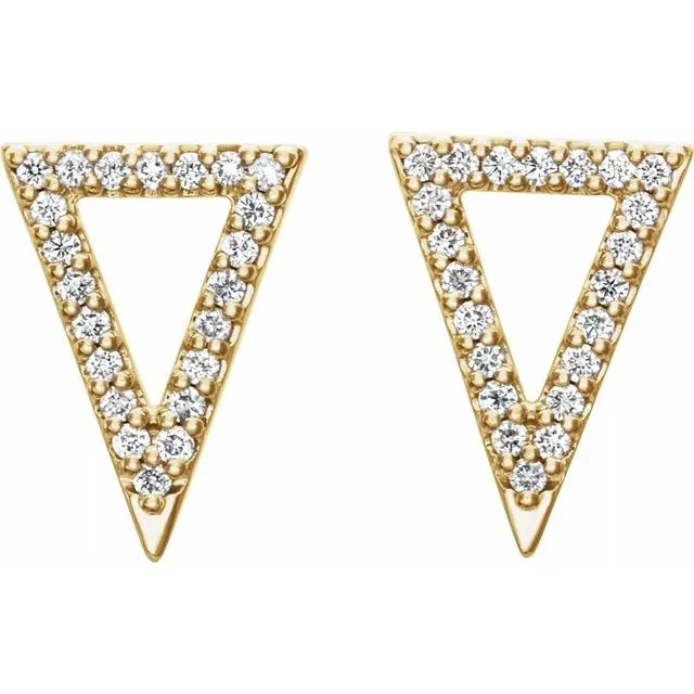 TreasureFineJewelers Earrings 14K Yellow 15 CTW Diamond Triangle Earrings