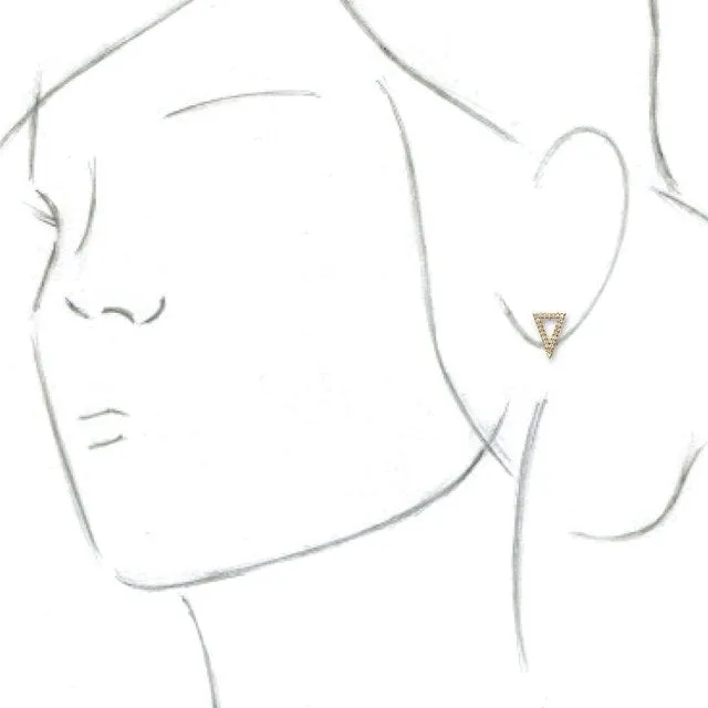 TreasureFineJewelers Earrings 14K Yellow 15 CTW Diamond Triangle Earrings