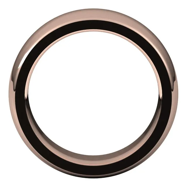 TreasureFineJewelers Rings 14K Rose Gold 8 mm Half Round Comfort Fit Heavy Wedding Band