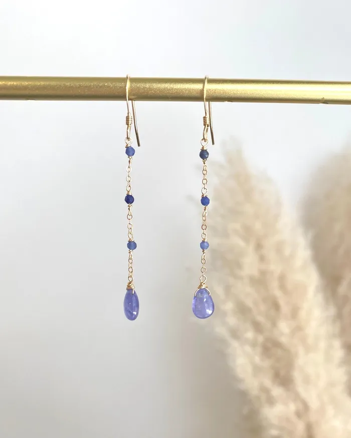 Earrings ERIJEWELRY Tanzanite Bohemian Earrings Earrings ERIJEWELRY Tanzanite Bohemian Earrings