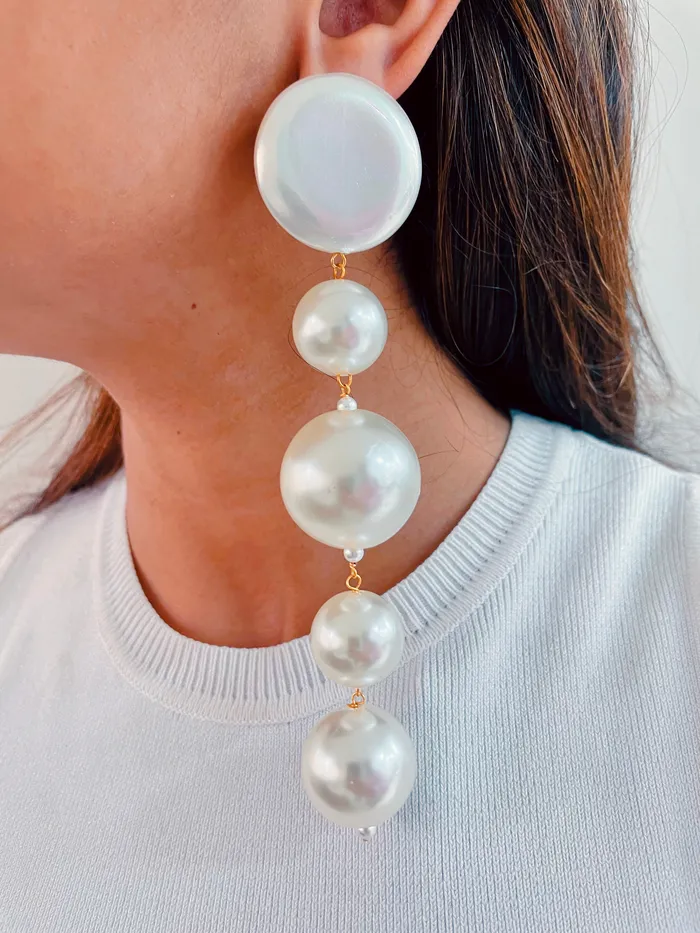 Earrings PRERTO ECOMMERCE PRIVATE LIMITED Orbit Pearl Drop Earrings