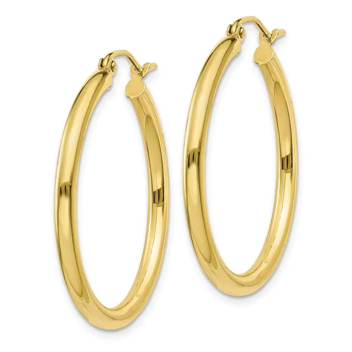 Earrings WB Choice Jewelry 10K Polished 25mm Tube Hoop EarringsWBC10T933 Earrings WB Choice Jewelry 10K Polished 25mm Tube Hoop EarringsWBC10T933