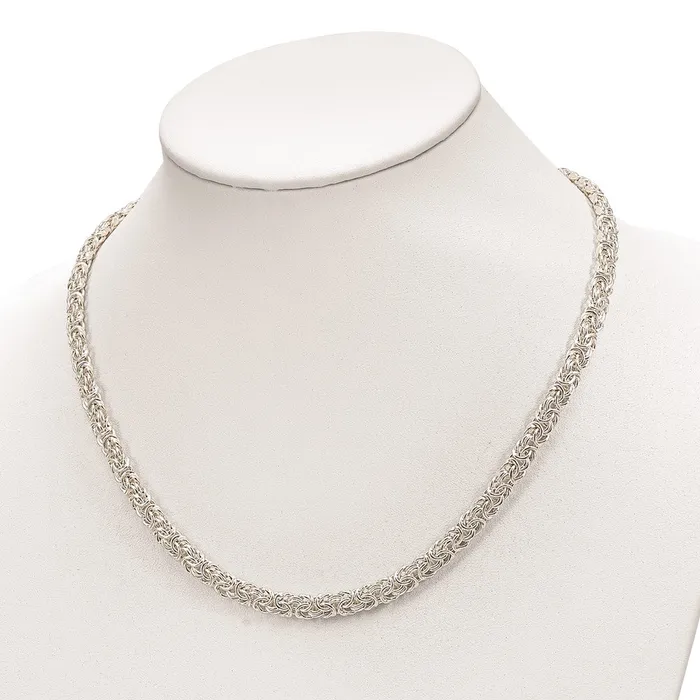 Necklaces WB Choice Jewelry Sterling Silver Polished Byzantine Link NecklaceWBCQG559620 Necklaces WB Choice Jewelry Sterling Silver Polished Byzantine Link NecklaceWBCQG559620