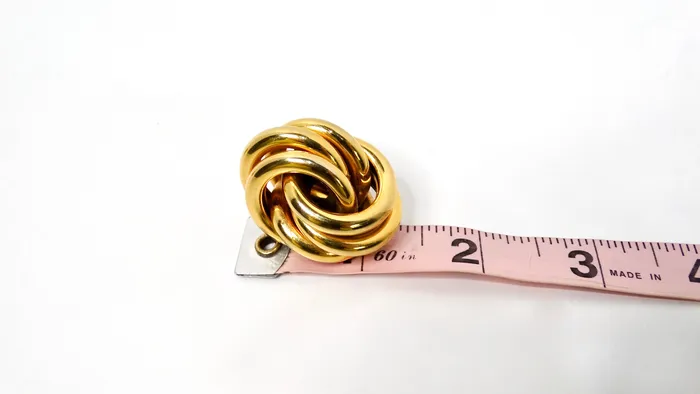 Tiffany Inspired 1980s Large Eternity Knot GoldTone ClipOn Earrings Vintage by Misty Earrings