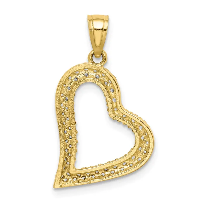 WB Choice Jewelry 10K CZ Micro Pave Heart PendantWBC10C1352 Necklaces WB Choice Jewelry 10K CZ Micro Pave Heart PendantWBC10C1352 Necklaces