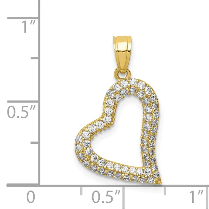 WB Choice Jewelry 10K CZ Micro Pave Heart PendantWBC10C1352 Necklaces WB Choice Jewelry 10K CZ Micro Pave Heart PendantWBC10C1352 Necklaces