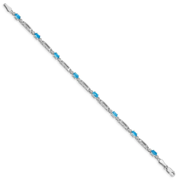 WB Choice Jewelry 10k White Gold Diamond and Blue Topaz BraceletWBCBM4492BT0011WA Bracelets WB Choice Jewelry 10k White Gold Diamond and Blue Topaz BraceletWBCBM4492BT0011WA Bracelets