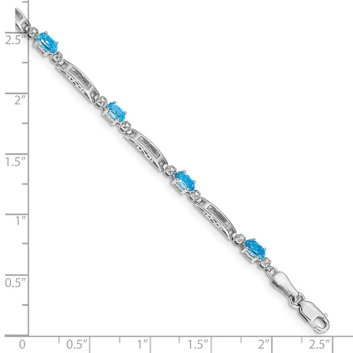WB Choice Jewelry 10k White Gold Diamond and Blue Topaz BraceletWBCBM4492BT0011WA Bracelets WB Choice Jewelry 10k White Gold Diamond and Blue Topaz BraceletWBCBM4492BT0011WA Bracelets