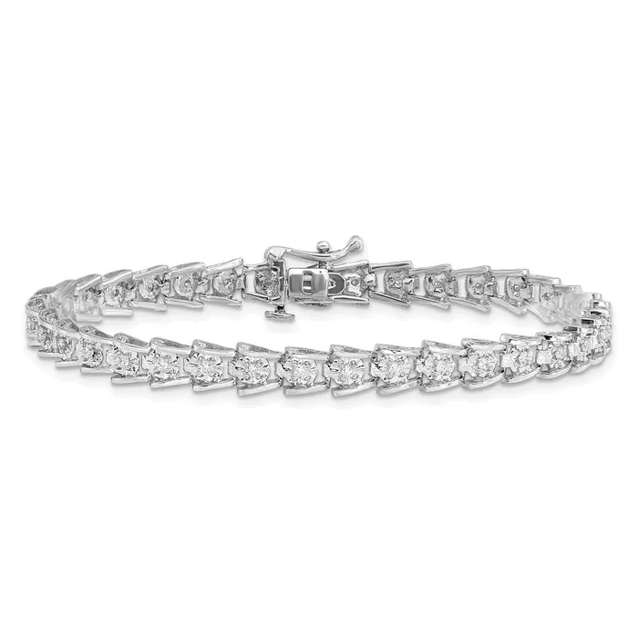 WB Choice Jewelry Bracelets Sterling Silver Rhodiumplated Diam BraceletWBCQDX1091 WB Choice Jewelry Bracelets Sterling Silver Rhodiumplated Diam BraceletWBCQDX1091