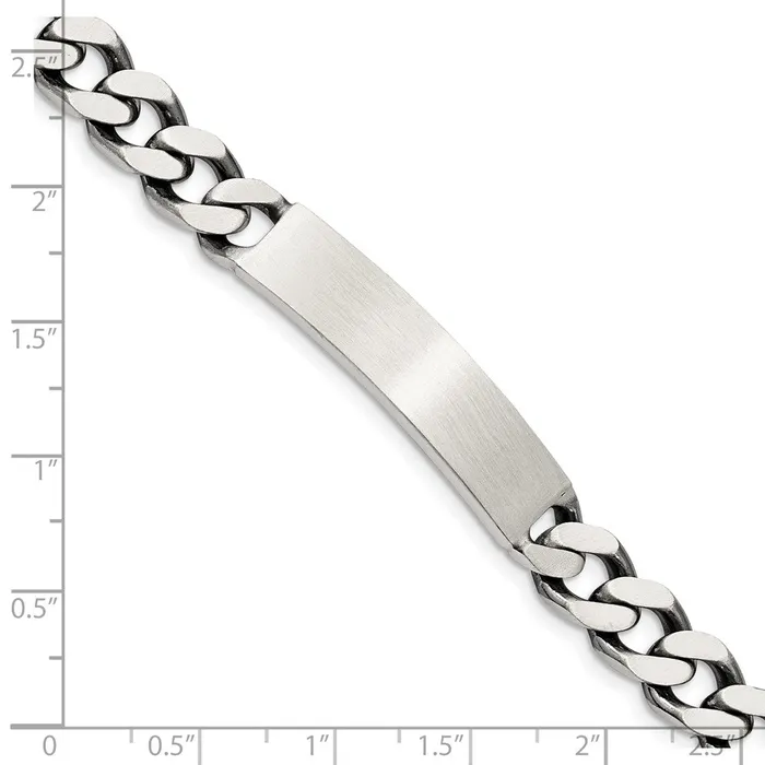 WB Choice Jewelry Sterling Silver 7inch Engraveable Antiqued Curb Link ID BraceletWBCQID1217 Bracelets WB Choice Jewelry Sterling Silver 7inch Engraveable Antiqued Curb Link ID BraceletWBCQID1217 Bracelets