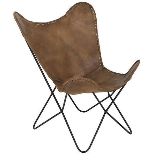 Armchairs & Lounge chairs | Armchair Butterfly Leather Brown Armchairs & Lounge chairs Armchairs & Lounge chairs