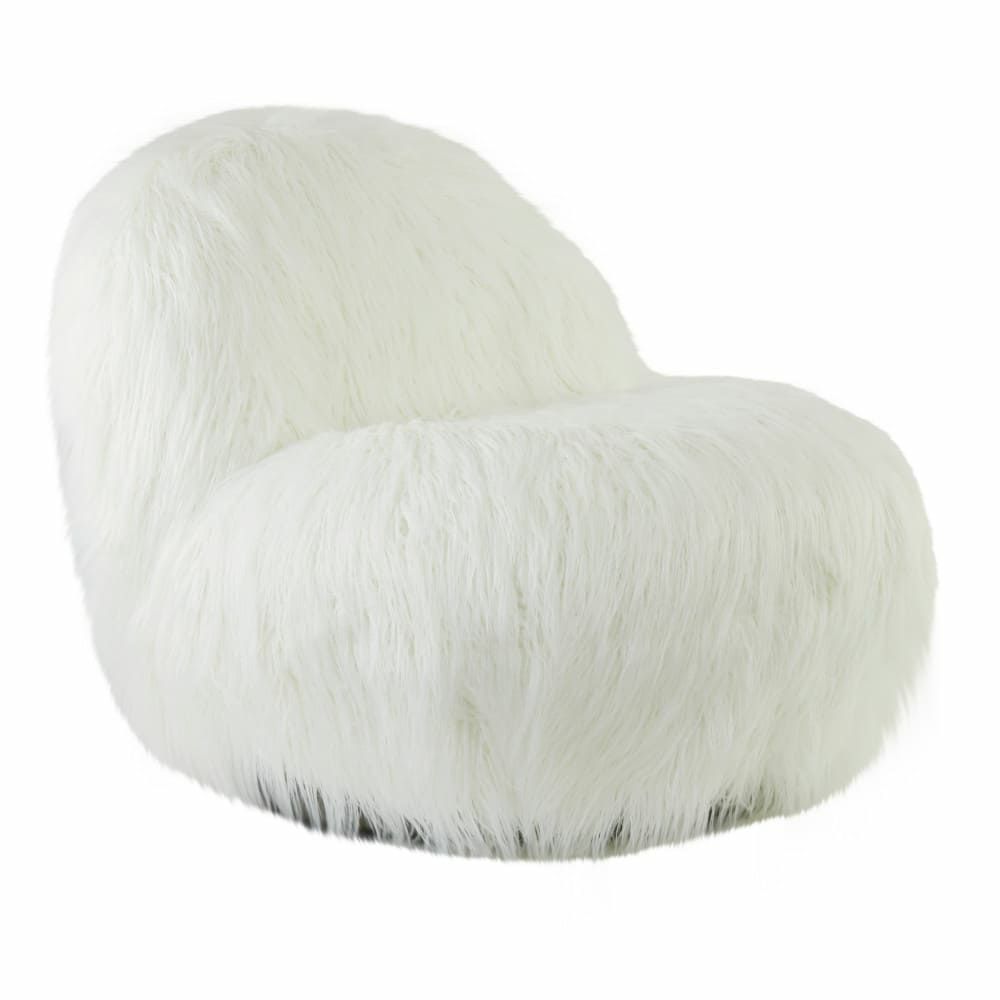 Armchairs & Lounge chairs | Armchair Gumaca White Fur 90X77X72Cm Armchairs & Lounge chairs Armchairs & Lounge chairs