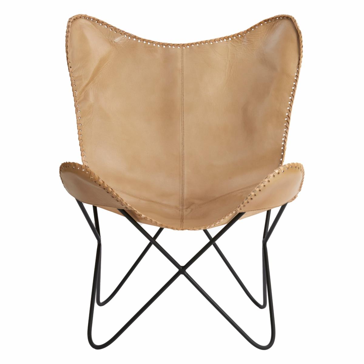 Armchairs & Lounge chairs | Elegant Butterfly Armchair In Sand Leather Armchairs & Lounge chairs Armchairs & Lounge chairs