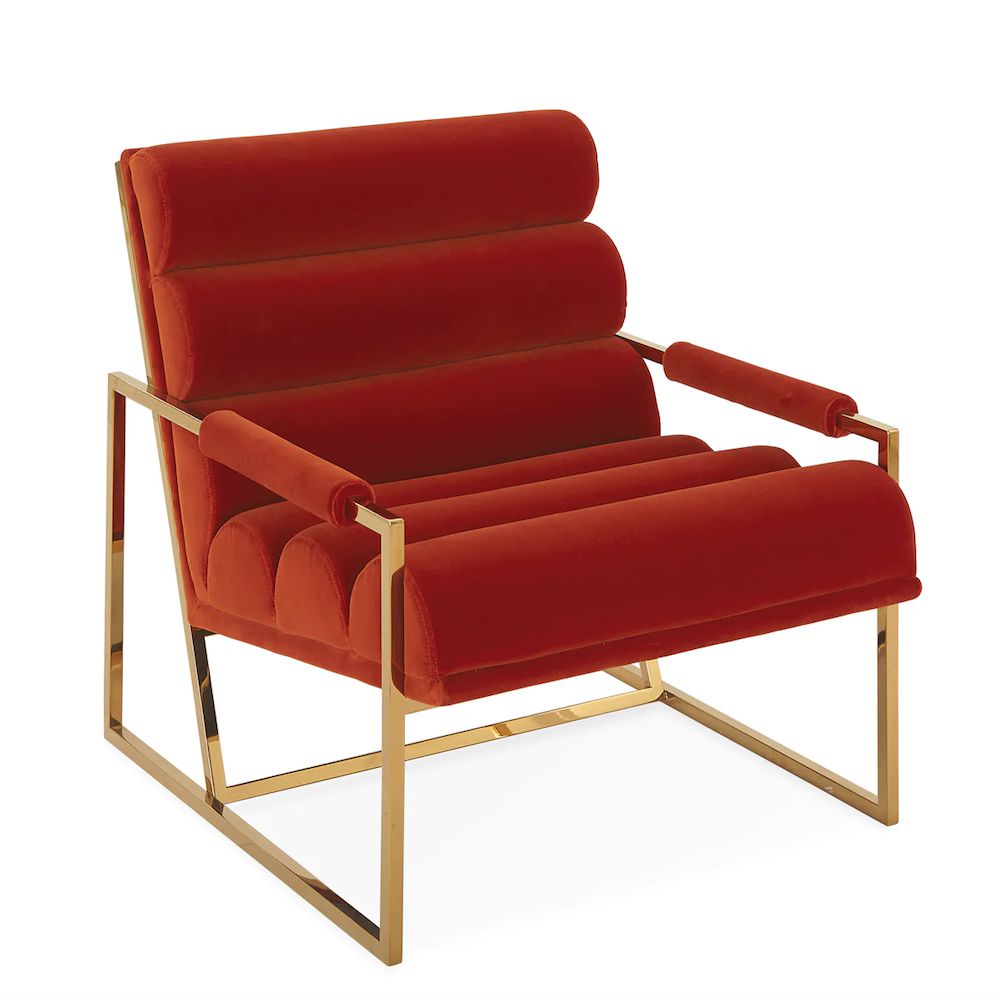 Armchairs & Lounge chairs | Lounge Chair Chanelled Goldfinger Orange Armchairs & Lounge chairs Armchairs & Lounge chairs