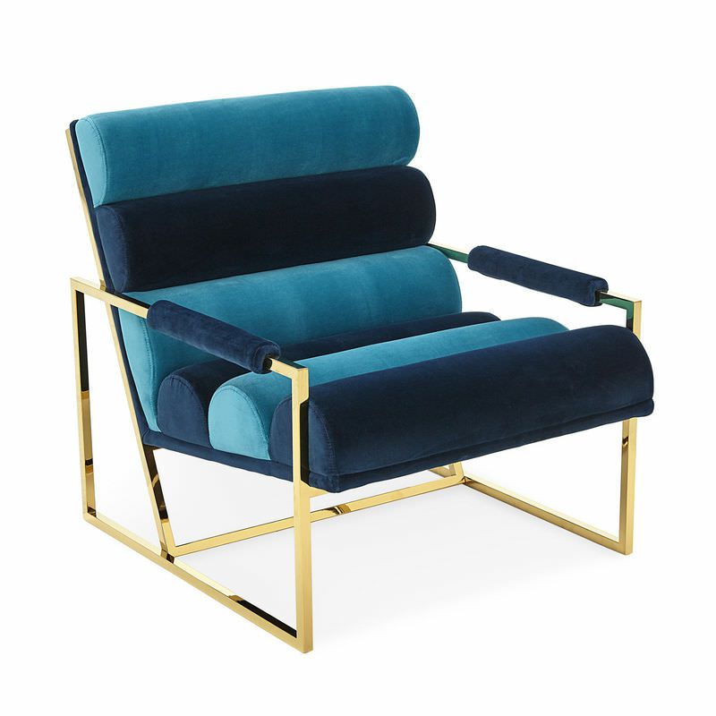 Armchairs & Lounge chairs | Lounge Chair Chanelled Goldfinger Turquoise Armchairs & Lounge chairs Armchairs & Lounge chairs