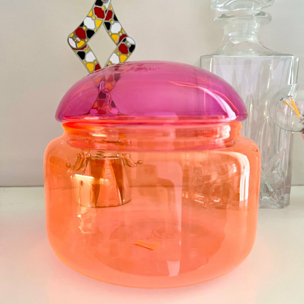 Ceramic jars & storage jars | Glass Jar Voile Pink-Orange Ø14X12Cm Home Accessories Ceramic jars & storage jars