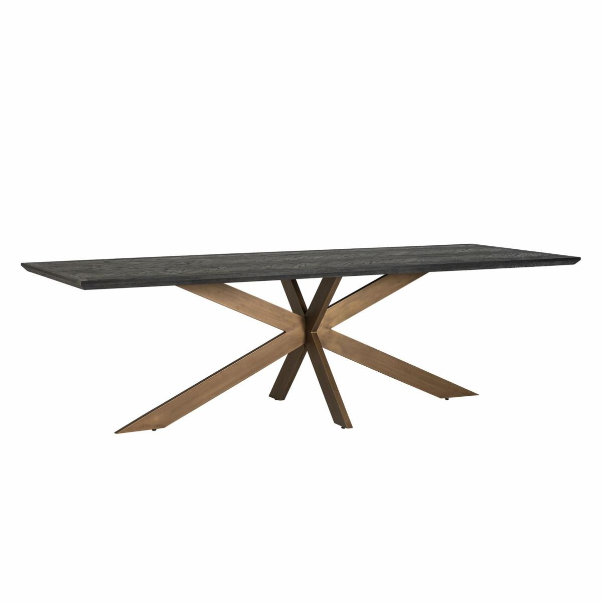 Dining tables | Blackbone Brass Dining Table, Black Rustic Oak Dining tables Dining tables