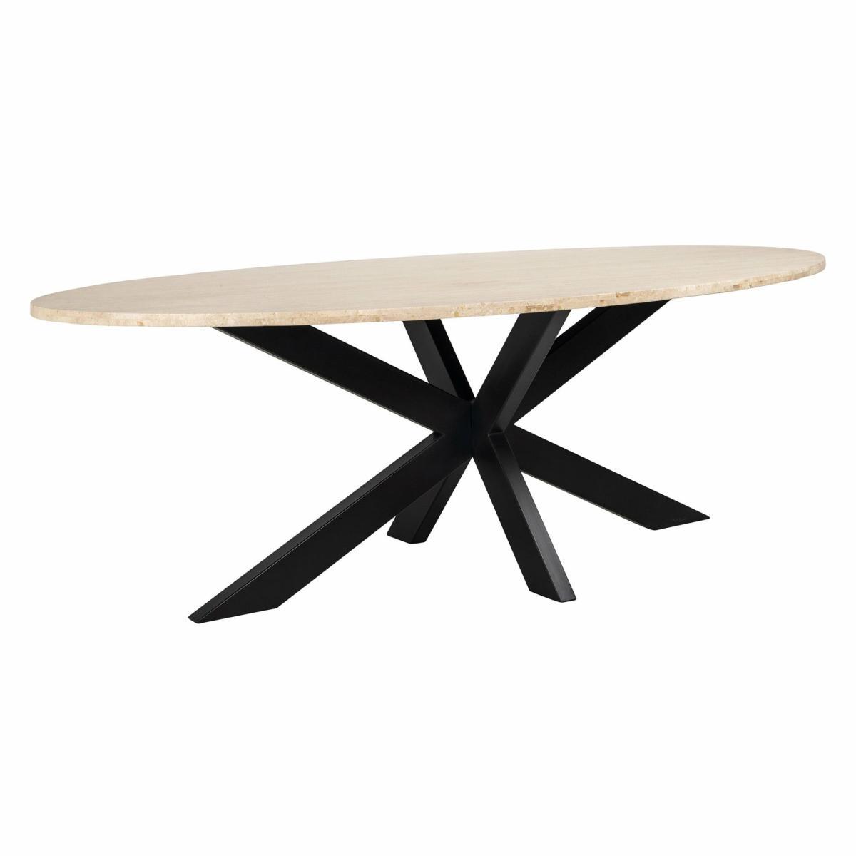 Dining tables | Oval Dining Table Avalon Made Of Travertine, Black With Bronze Shimmer Dining tables Dining tables