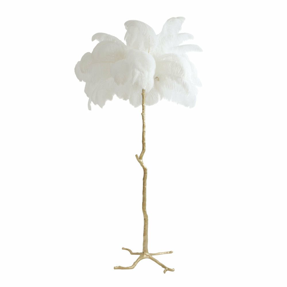 Floor lamps | Floor Lamp Feather Gold-White Ø95X180Cm Floor lamps Floor lamps