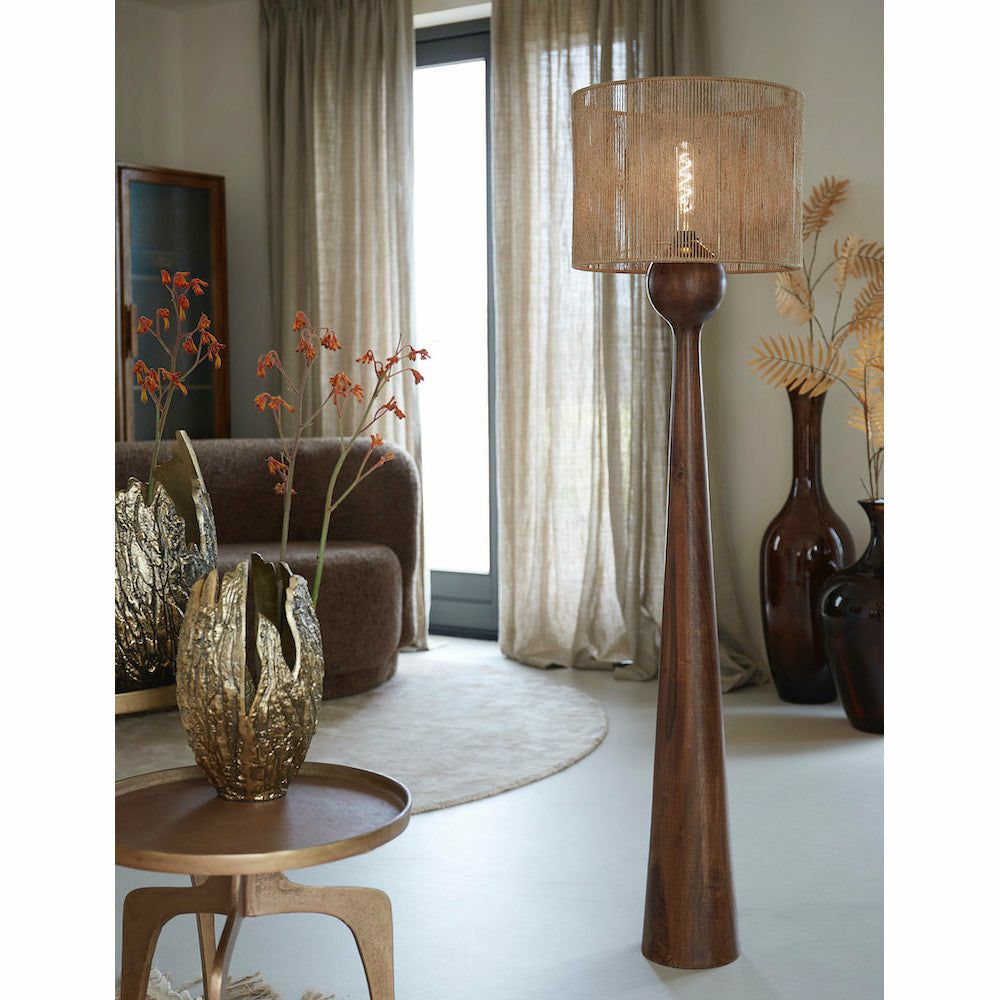 Floor lamps | Floor Lamp Festina Jute-Mango Wood H150 Cm Floor lamps Floor lamps