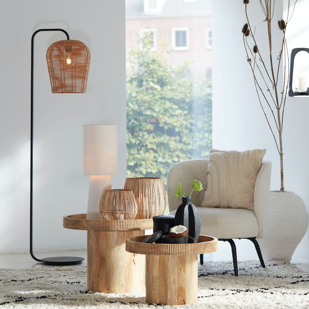 Floor lamps | Mareno Floor Lamp Matt Black Rattan Floor lamps Floor lamps