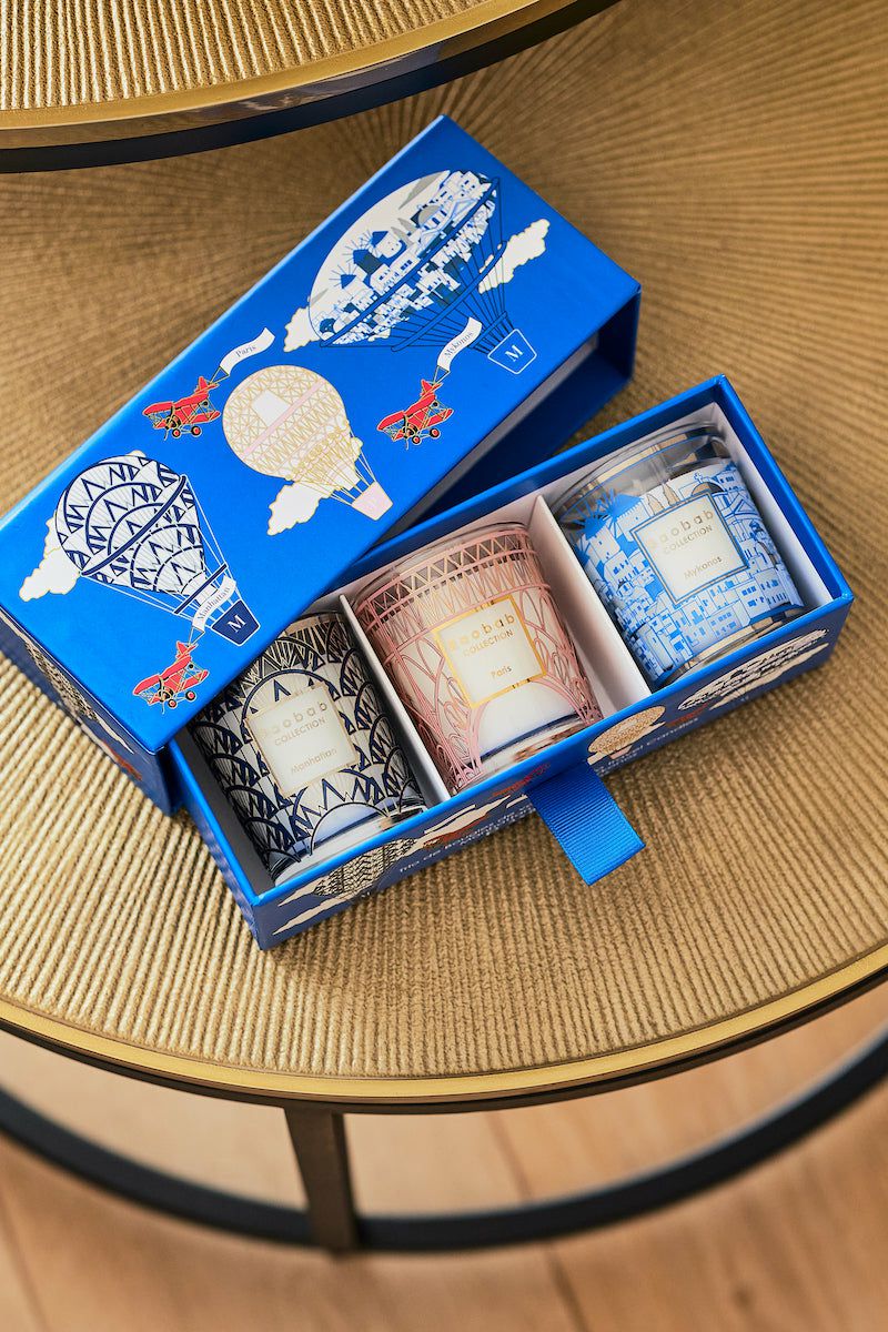 Home fragrances & scented candles | Baobab Scented Candles ‘Trio Travel Candles’ Manhattan-Paris-Mykonos Home Accessories Home fragrances & scented candles