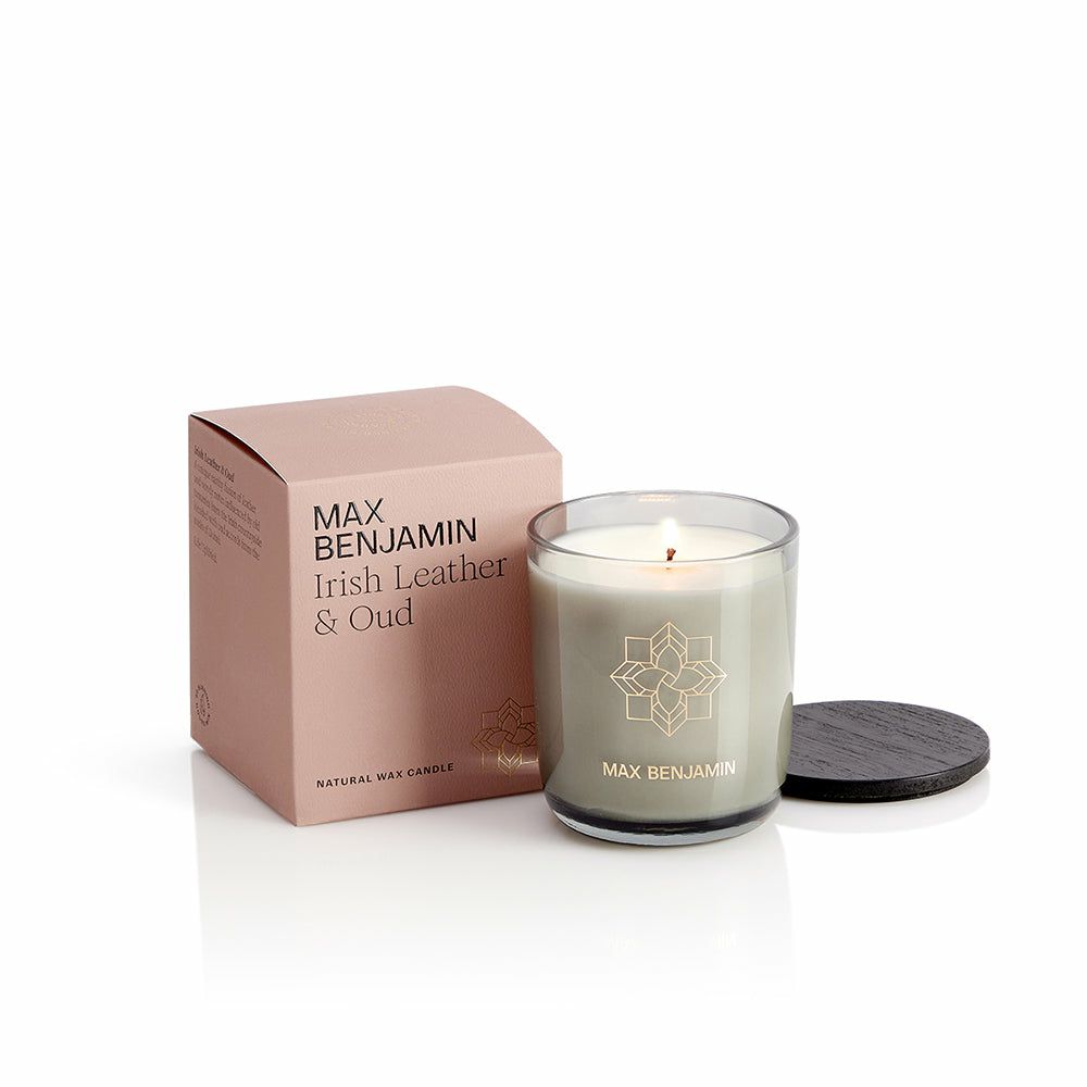 Home fragrances & scented candles | Max Benjamin Scented Candle Irish Leather & Oud 210G Home Accessories Home fragrances & scented candles