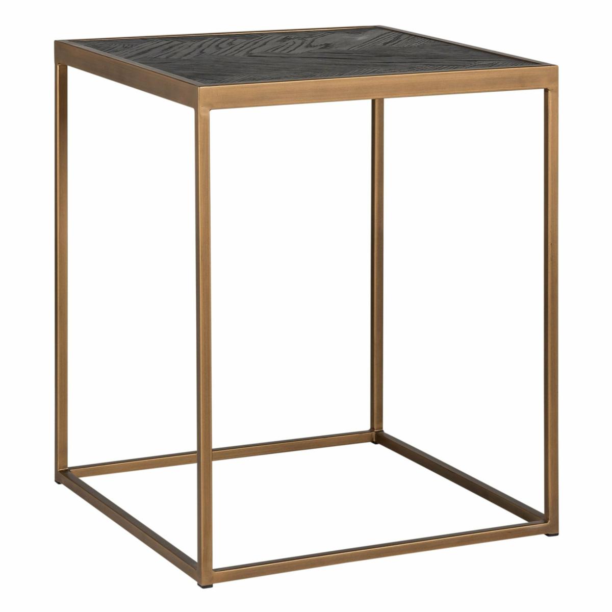 Side tables | Corner Table Blackbone Brass 50X50 Cm, Black Rustic Furniture Side tables