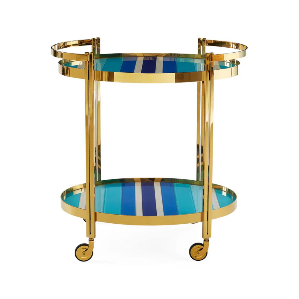 Side tables | Serving Trolley Ultramarine By Jonathan Adler (Gold) Furniture Side tables