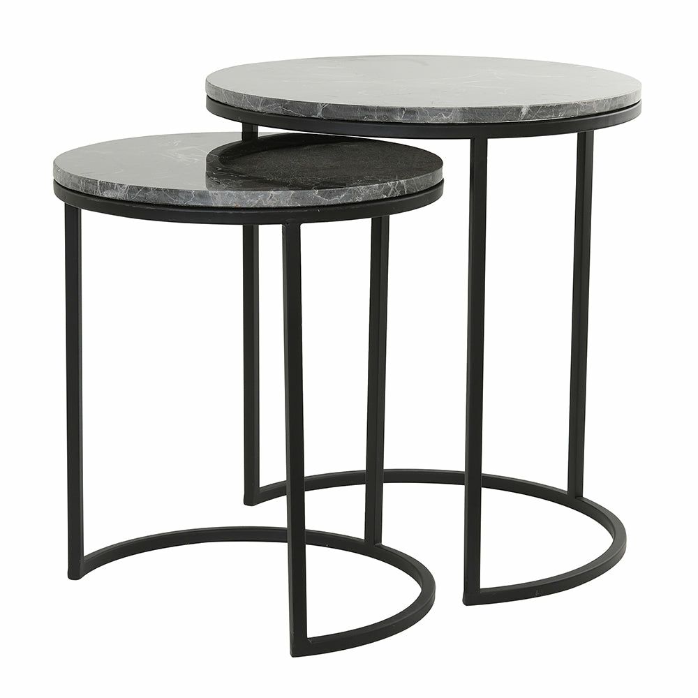 Side tables | Side Table Alfio Marble Brown-Black Set Of 2 Furniture Side tables