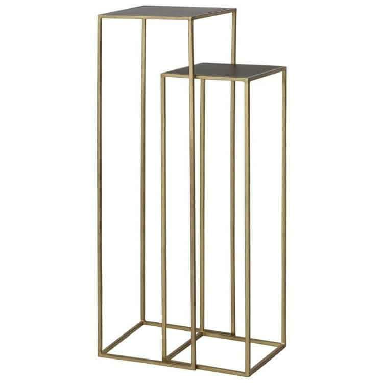 Side tables | Side Table Column Boca Wash Gold Matt Black Furniture Side tables