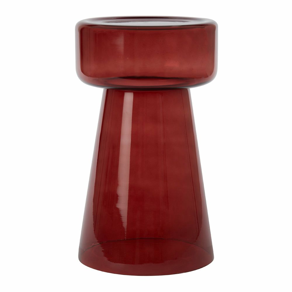 Side tables | Side Table Dakwa, Bordeaux Glass, Ø30X50 Cm Furniture Side tables