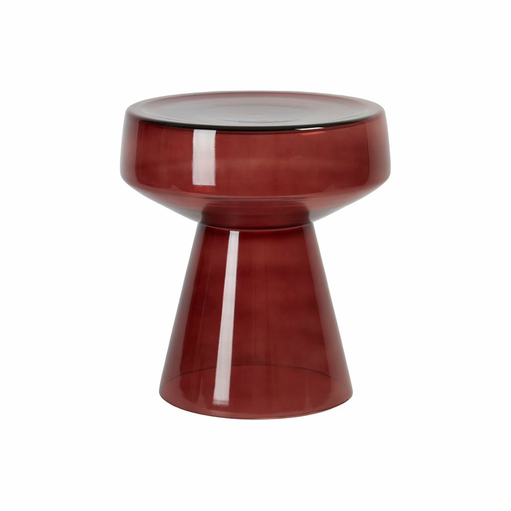 Side tables | Side Table Dakwa, Bordeaux Glass, Ø37X44 Cm Furniture Side tables