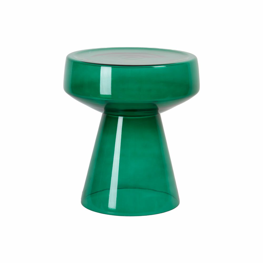 Side tables | Side Table Dakwa, Green Glass, Ø37X44 Cm Furniture Side tables