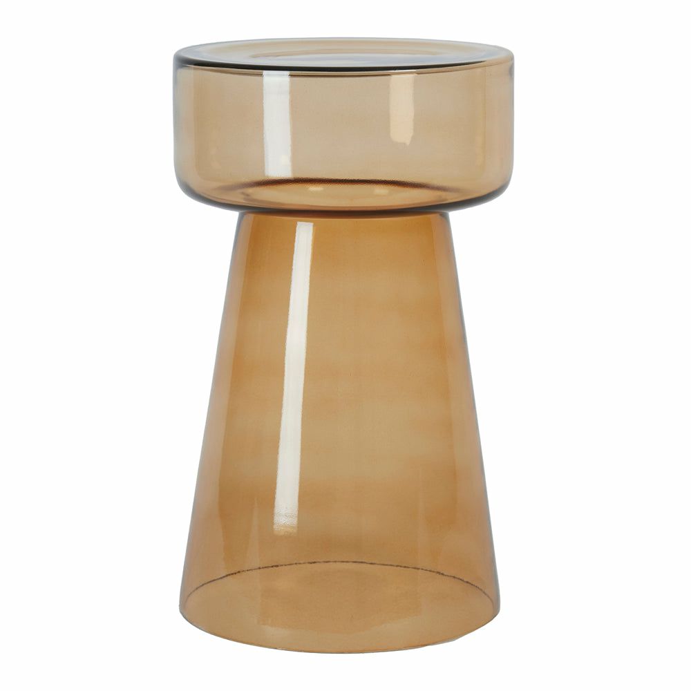 Side tables | Side Table Dakwa, Ocher-Yellow Glass, Ø30X50 Cm Furniture Side tables